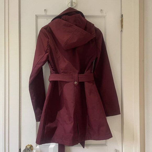 Sebby Collection Women's Soft Shell Trench Coat Water Resistant with Hood Small - Picture 6 of 9